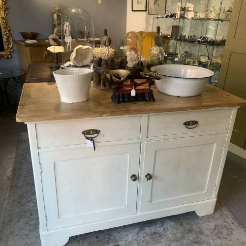 Large Antique Pine & Painted Sideboard